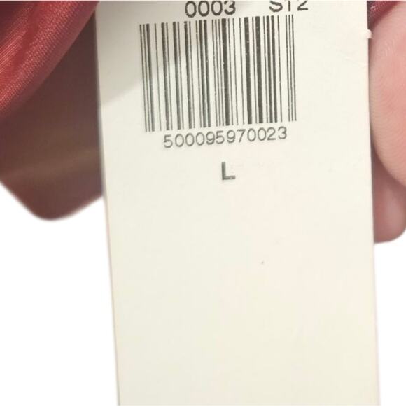 NWT Wrap‑Front Satin Long‑Sleeve Blouse Burgundy Surplice Top Women’s L Old Navy - Picture 8 of 10